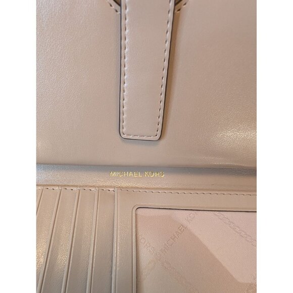 Michael Kors Python-Embossed Leather Zip-Around Wallet Coins Bills Card Slots ID - Picture 5 of 16